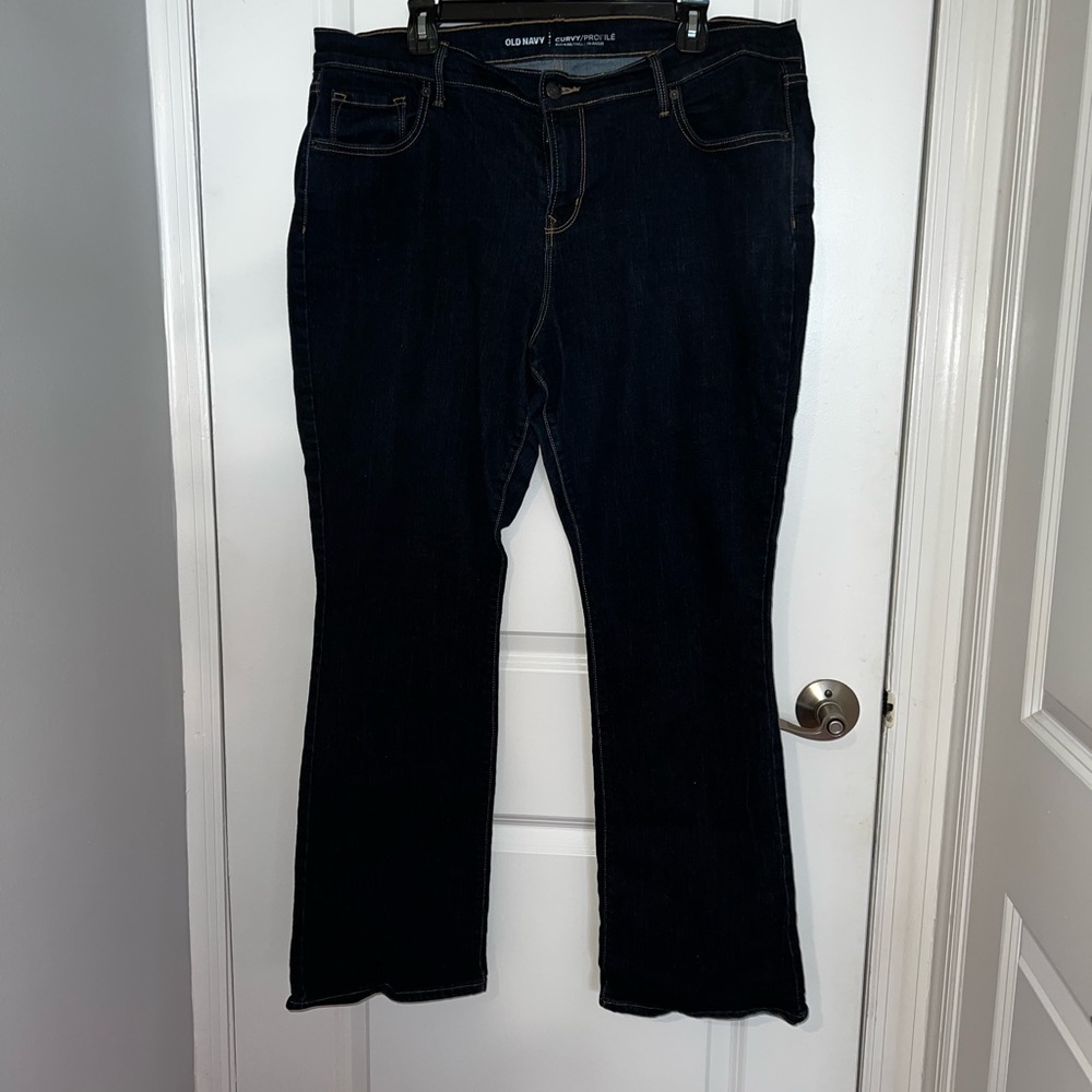 Old Navy Dark Indigo Curvy Boot Cut Jeans